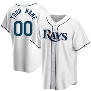 Custom Youth Tampa Bay Rays Home Jersey - White Replica