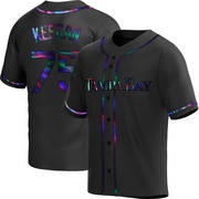 Dominic Keegan Men's Tampa Bay Rays Alternate Jersey - Black Holographic Replica