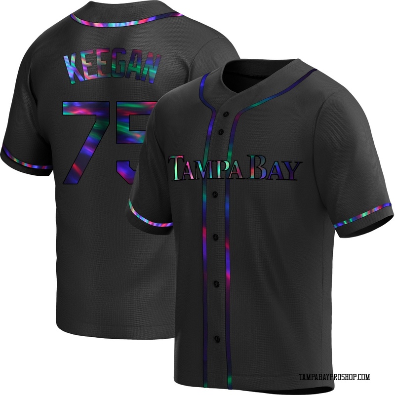 Dominic Keegan Men's Tampa Bay Rays Alternate Jersey - Black Holographic Replica