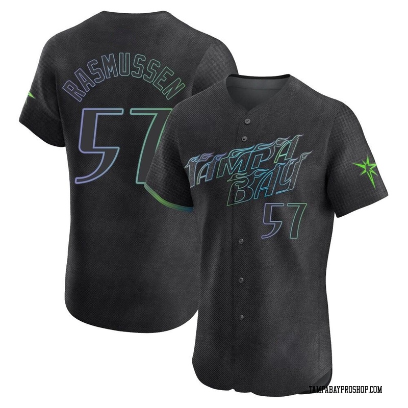 Drew Rasmussen Men's Tampa Bay Rays 2024 City Connect Jersey - Charcoal Elite