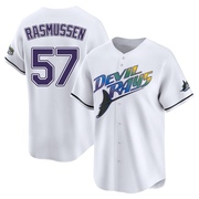 Drew Rasmussen Men's Tampa Bay Rays Throwback Cooperstown Jersey - White Limited
