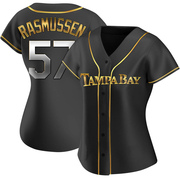 Drew Rasmussen Women's Tampa Bay Rays Alternate Jersey - Black Golden Replica