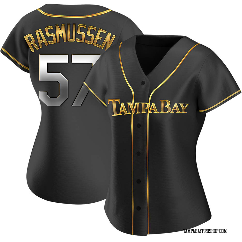 Drew Rasmussen Women's Tampa Bay Rays Alternate Jersey - Black Golden Replica