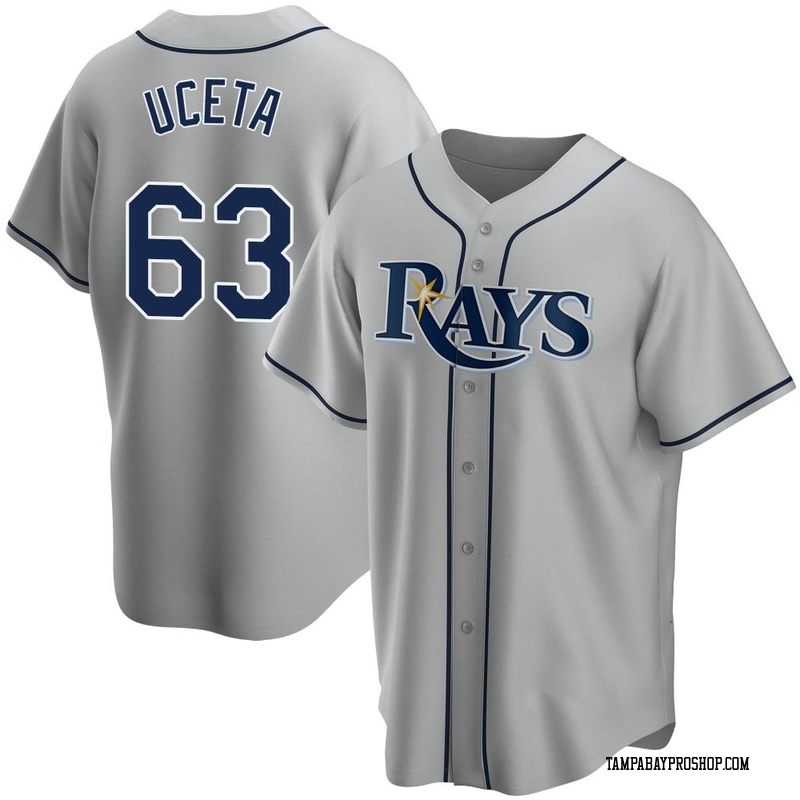 Edwin Uceta Men's Tampa Bay Rays Road Jersey - Gray Replica