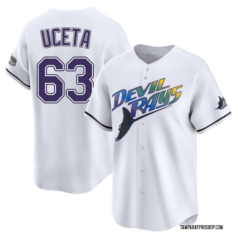 Edwin Uceta Men's Tampa Bay Rays Throwback Cooperstown Jersey - White Limited