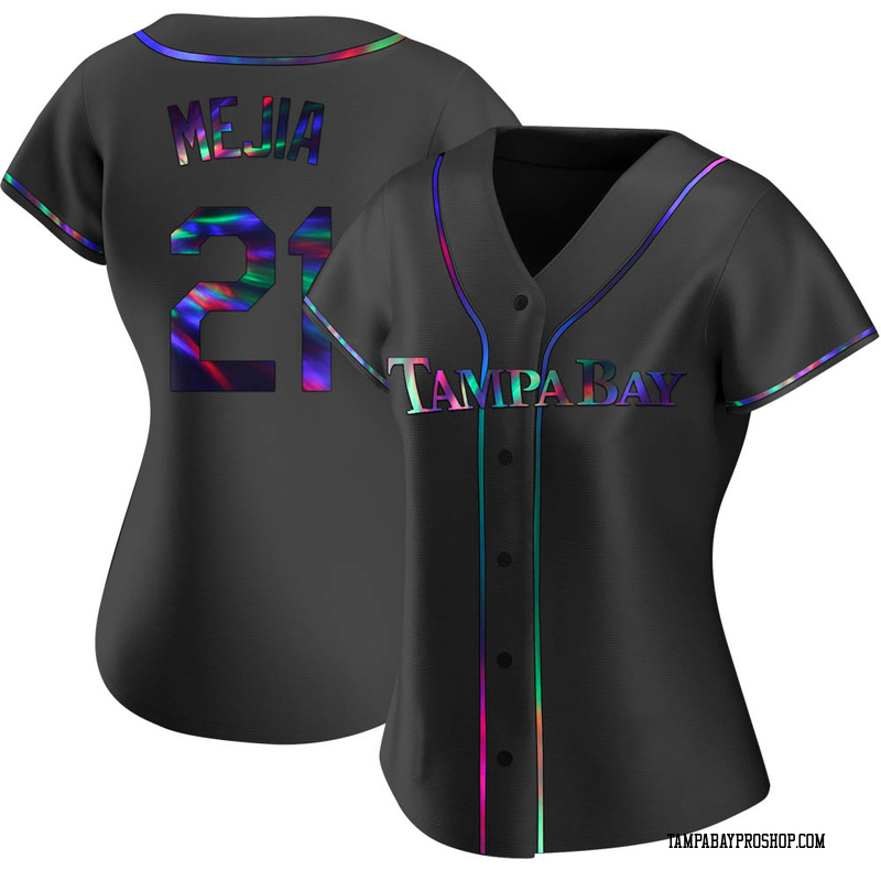 Francisco Mejia Women's Tampa Bay Rays Alternate Jersey - Black Holographic Replica