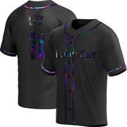 Gavin Lux Men's Tampa Bay Rays Alternate Jersey - Black Holographic Replica