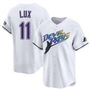 Gavin Lux Men's Tampa Bay Rays Throwback Cooperstown Jersey - White Limited