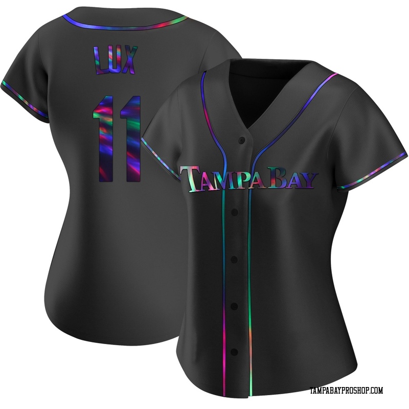 Gavin Lux Women's Tampa Bay Rays Alternate Jersey - Black Holographic Replica