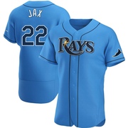 Griffin Jax Men's Tampa Bay Rays Alternate Jersey - Light Blue Authentic