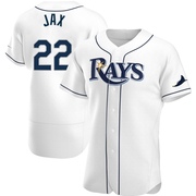 Griffin Jax Men's Tampa Bay Rays Home Jersey - White Authentic