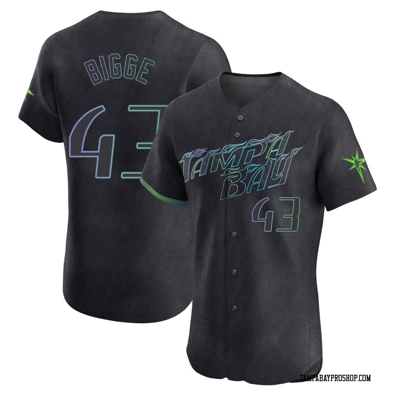 Hunter Bigge Men's Tampa Bay Rays 2024 City Connect Jersey - Charcoal Elite