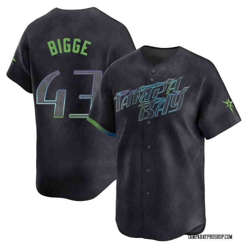 Hunter Bigge Men's Tampa Bay Rays 2024 City Connect Jersey - Charcoal Limited