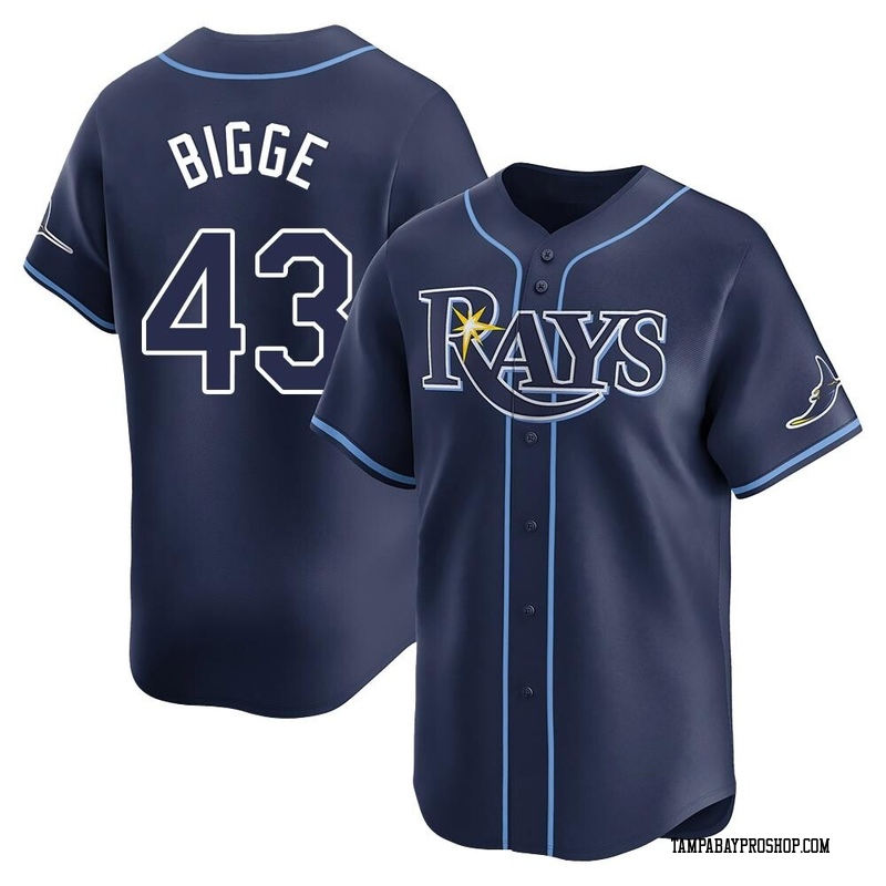 Hunter Bigge Men's Tampa Bay Rays Away Jersey - Navy Limited