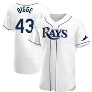 Hunter Bigge Men's Tampa Bay Rays Home Jersey - White Authentic