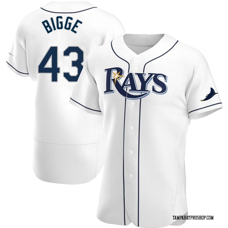 Hunter Bigge Men's Tampa Bay Rays Home Jersey - White Authentic
