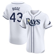 Hunter Bigge Men's Tampa Bay Rays Home Jersey - White Elite