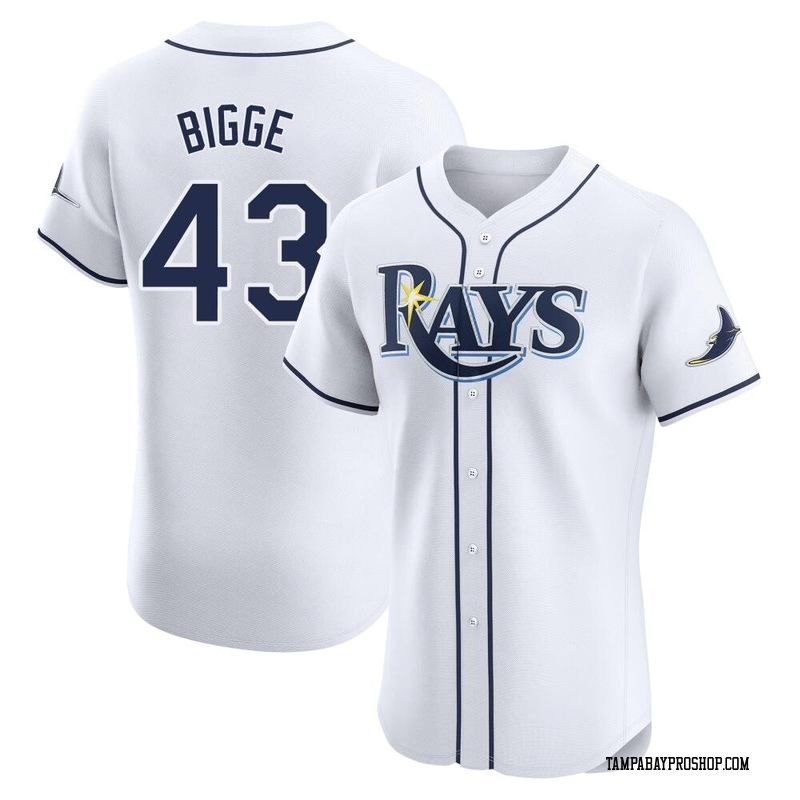Hunter Bigge Men's Tampa Bay Rays Home Jersey - White Elite
