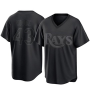 Hunter Bigge Men's Tampa Bay Rays Pitch Fashion Jersey - Black Replica