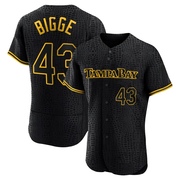 Hunter Bigge Men's Tampa Bay Rays Snake Skin City Jersey - Black Authentic