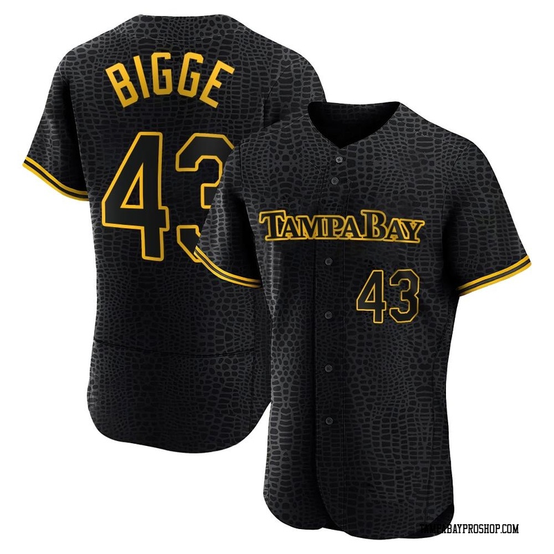 Hunter Bigge Men's Tampa Bay Rays Snake Skin City Jersey - Black Authentic
