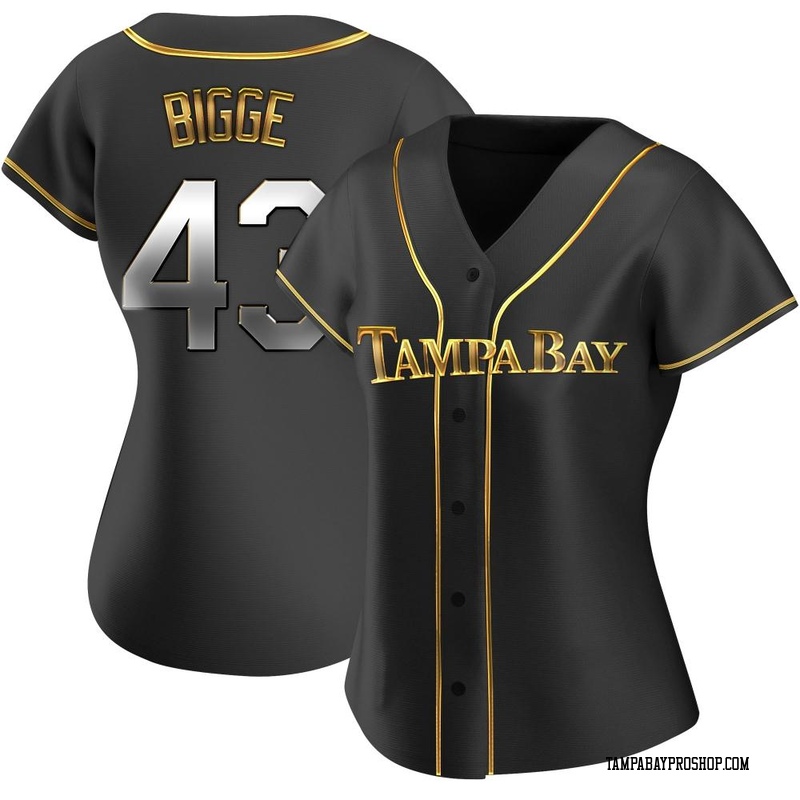 Hunter Bigge Women's Tampa Bay Rays Alternate Jersey - Black Golden Replica