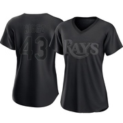 Hunter Bigge Women's Tampa Bay Rays Pitch Fashion Jersey - Black Authentic