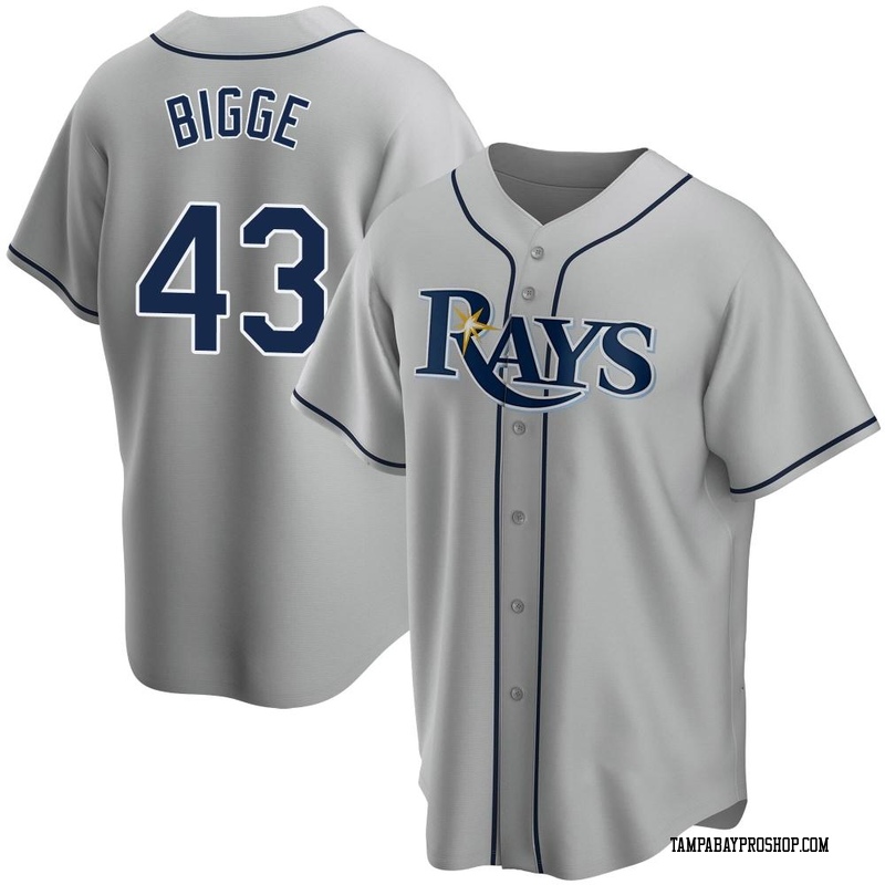 Hunter Bigge Youth Tampa Bay Rays Road Jersey - Gray Replica