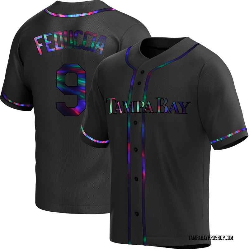 Hunter Feduccia Youth Tampa Bay Rays Alternate Jersey - Black Holographic Replica