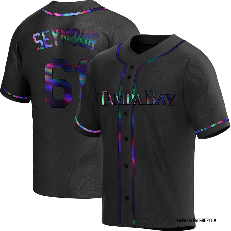 Ian Seymour Men's Tampa Bay Rays Alternate Jersey - Black Holographic Replica