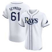 Ian Seymour Men's Tampa Bay Rays Home Jersey - White Elite