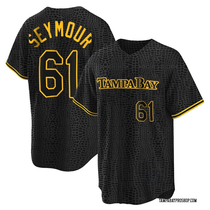 Ian Seymour Men's Tampa Bay Rays Snake Skin City Jersey - Black Replica