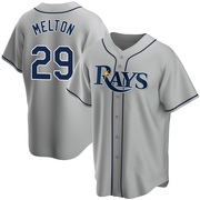 Jacob Melton Men's Tampa Bay Rays Road Jersey - Gray Replica