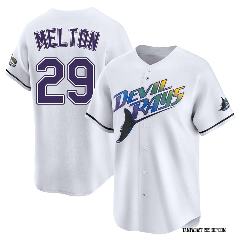 Jacob Melton Youth Tampa Bay Rays Throwback Cooperstown Jersey - White Limited