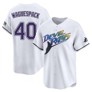 Jacob Waguespack Men's Tampa Bay Rays Throwback Cooperstown Jersey - White Limited