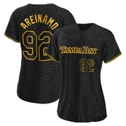 Jadher Areinamo Women's Tampa Bay Rays Snake Skin City Jersey - Black Authentic