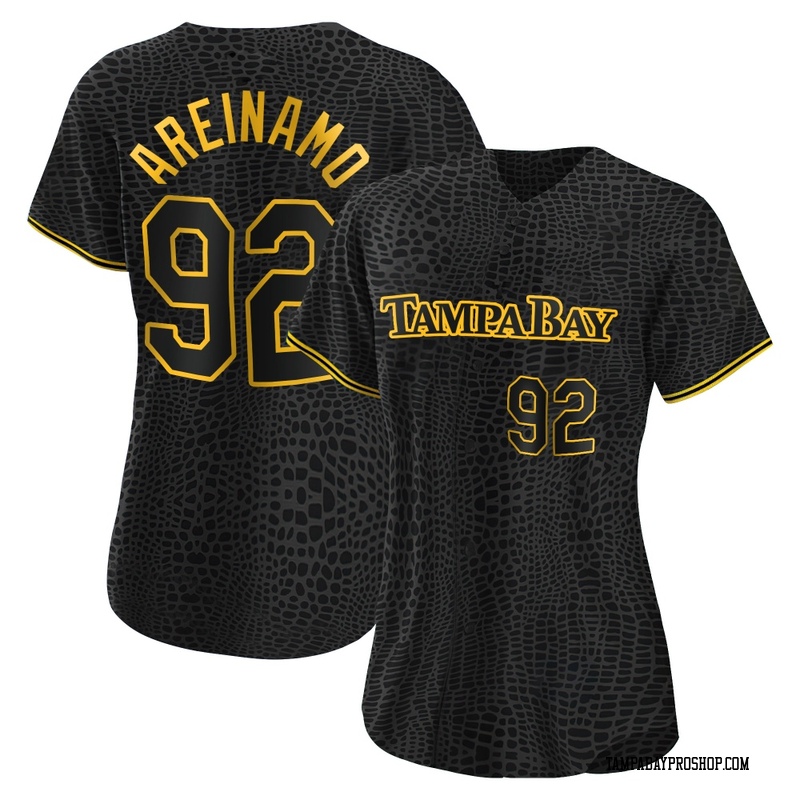 Jadher Areinamo Women's Tampa Bay Rays Snake Skin City Jersey - Black Authentic