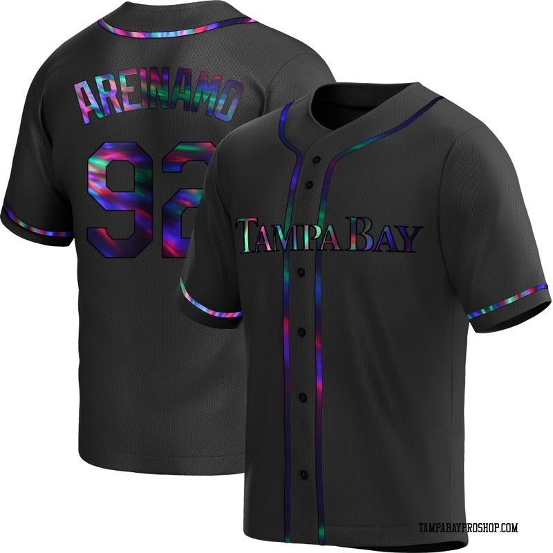 Jadher Areinamo Youth Tampa Bay Rays Alternate Jersey - Black Holographic Replica