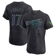 Jake Fraley Men's Tampa Bay Rays 2024 City Connect Jersey - Charcoal Elite