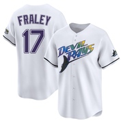 Jake Fraley Men's Tampa Bay Rays Throwback Cooperstown Jersey - White Limited