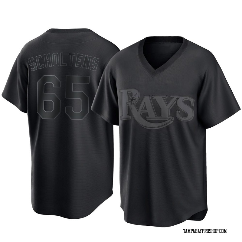 Jesse Scholtens Youth Tampa Bay Rays Pitch Fashion Jersey - Black Replica