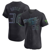 Joe Boyle Men's Tampa Bay Rays 2024 City Connect Jersey - Charcoal Elite