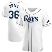 Joe Boyle Men's Tampa Bay Rays Home Jersey - White Authentic
