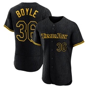 Joe Boyle Men's Tampa Bay Rays Snake Skin City Jersey - Black Authentic
