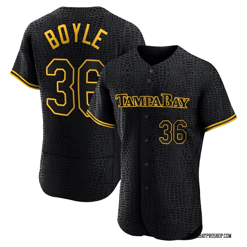 Joe Boyle Men's Tampa Bay Rays Snake Skin City Jersey - Black Authentic