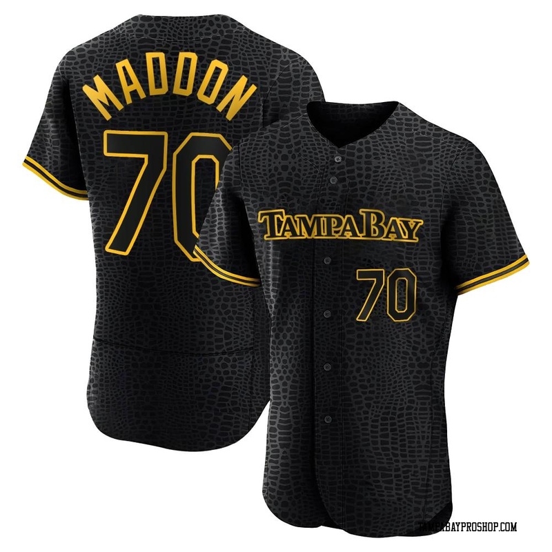 Joe Maddon Men's Tampa Bay Rays Snake Skin City Jersey - Black Authentic