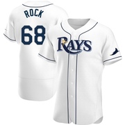 Joe Rock Men's Tampa Bay Rays Home Jersey - White Authentic