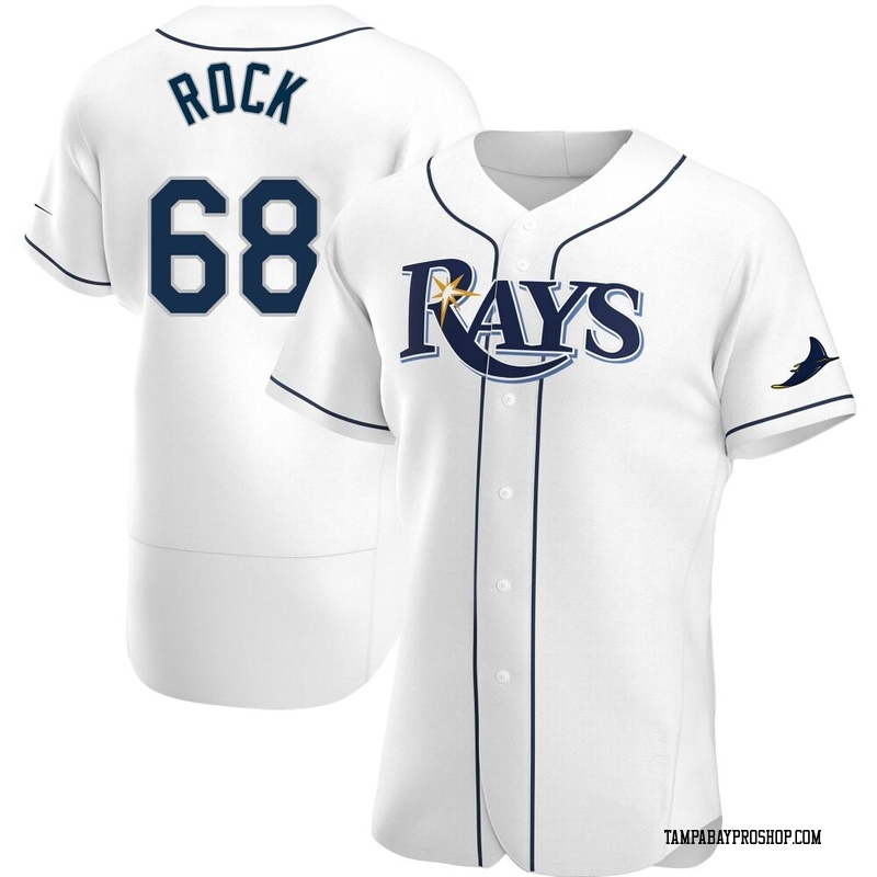 Joe Rock Men's Tampa Bay Rays Home Jersey - White Authentic