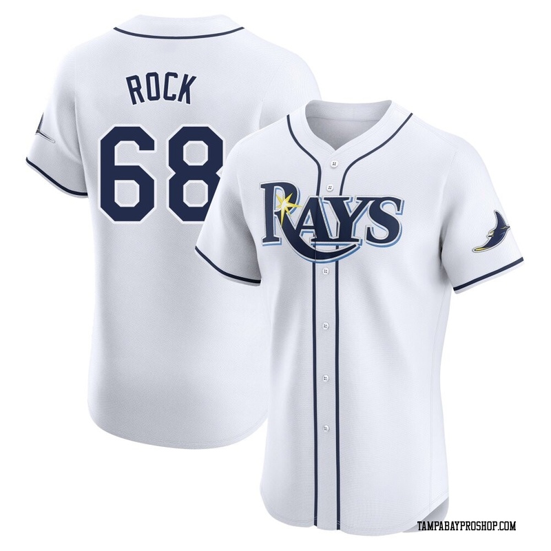 Joe Rock Men's Tampa Bay Rays Home Jersey - White Elite
