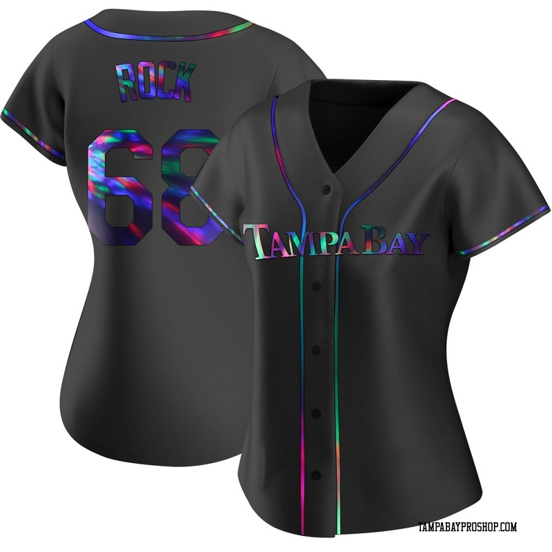 Joe Rock Women's Tampa Bay Rays Alternate Jersey - Black Holographic Replica
